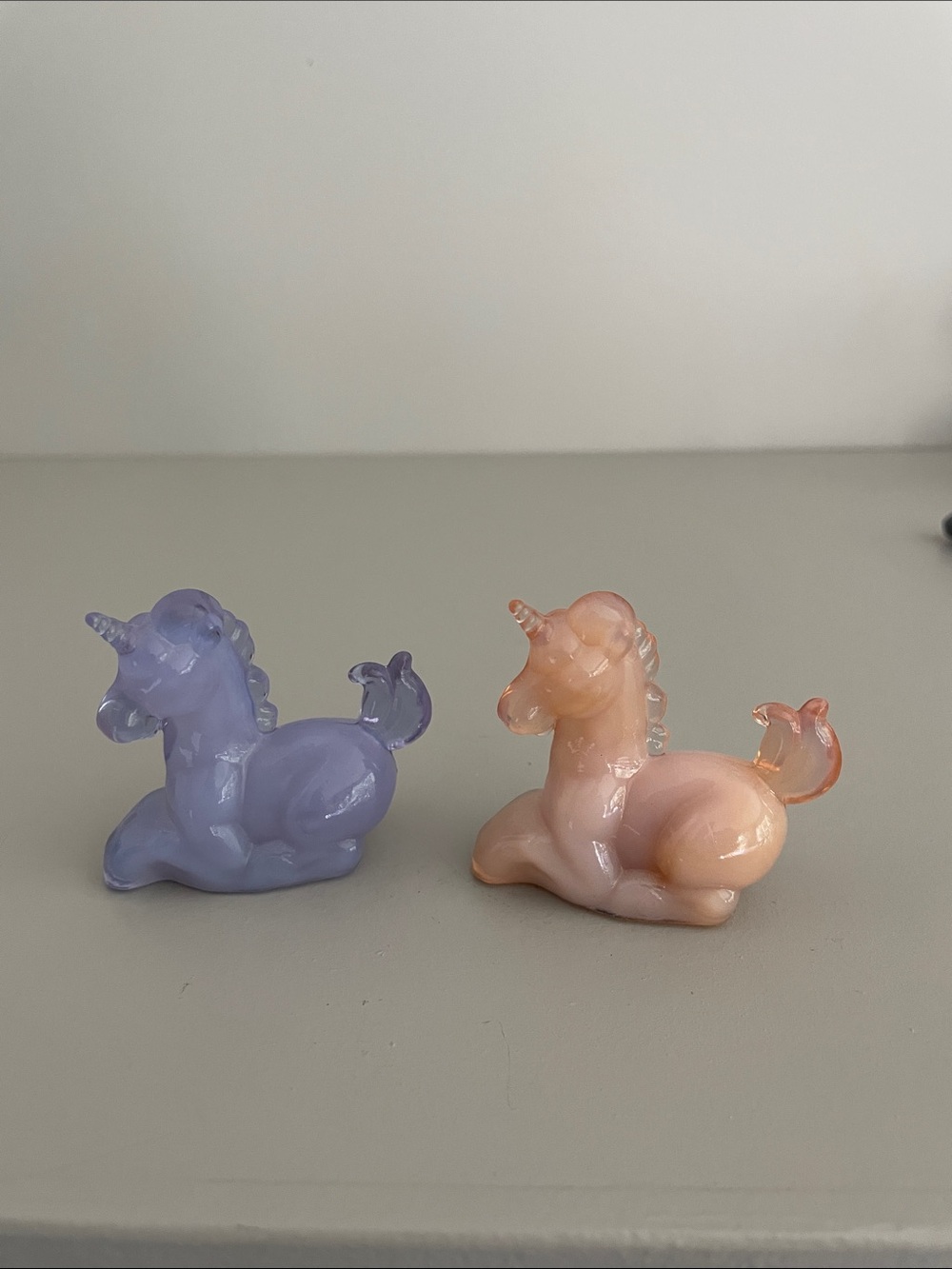Set of two Boyd glass unicorns-Little lucky.